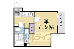 叡山電鉄叡山本線 一乗寺駅 徒歩8分の賃貸マンション 2階1Kの間取り