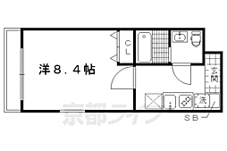 コートハウス大西II 2階1Kの間取り