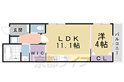 京都市営烏丸線 丸太町駅 徒歩10分の賃貸アパート 2階1LDKの間取り