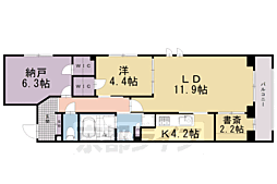 京都地下鉄東西線 二条城前駅 徒歩8分の賃貸マンション 3階1SLDKの間取り