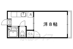 京都市営烏丸線 北山駅 徒歩1分の賃貸マンション 3階1Kの間取り
