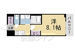 叡山電鉄叡山本線 修学院駅 徒歩6分の賃貸マンション 5階1Kの間取り