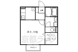 叡山電鉄鞍馬線 岩倉駅 徒歩16分の賃貸アパート 1階1Kの間取り