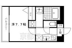 叡山電鉄叡山本線 一乗寺駅 徒歩3分の賃貸マンション 1階1Kの間取り