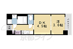 JR山陰本線 花園駅 徒歩3分の賃貸マンション 6階1DKの間取り