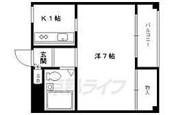 西賀茂ロイヤルリバーマンション 1Kの間取図画像