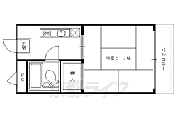 藤ハイツ 1Kの間取図画像
