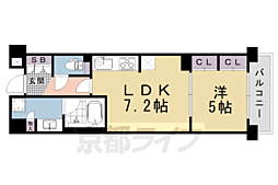ルーシア四条烏丸 1DKの間取図画像