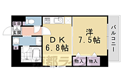 ライオンズマンション四条西洞院 1DKの間取図画像