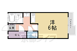 泉涌寺アビタシオン ワンルームの間取図画像