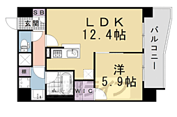アスヴェル京都西大路SOUTH 1LDKの間取図画像