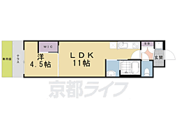スワンズ京都東寺ガーデン 1LDKの間取図画像