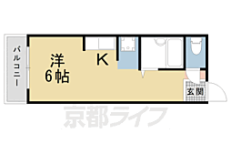明輝マンションD棟 ワンルームの間取図画像