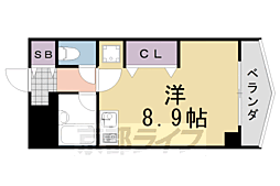 ランブラス桂東 ワンルームの間取図画像