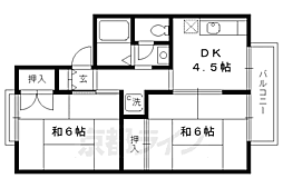 セジュール今原A 2DKの間取図画像
