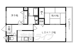 ターンドール西野 2LDKの間取図画像