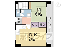 桃山和泉ハイツ 1LDKの間取図画像