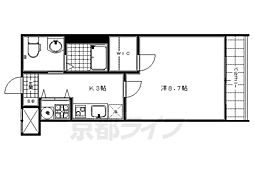 グランドジャルダン 1Kの間取図画像