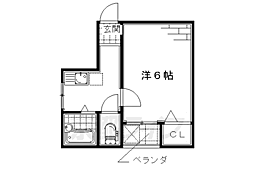 Nスクエア 1Kの間取図画像