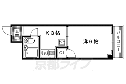 パークハイツエクセル 1Kの間取図画像