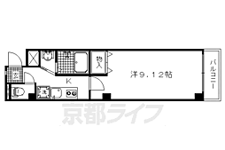 クオリカ紫竹 1Kの間取図画像