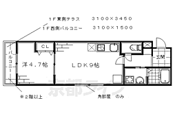 サクシード墨染 1LDKの間取図画像