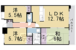 アンヴェリテ桂 3LDKの間取図画像