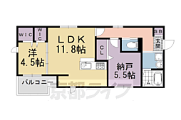 クレスト烏丸松原 1SLDKの間取図画像