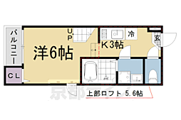 ハーモニーテラスアンソレイユ椥辻 1Kの間取図画像