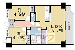 ライオンズマンション淀リバーサイド 2LDKの間取図画像