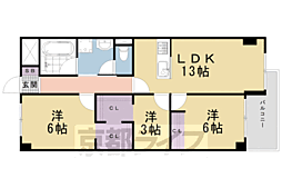 インペリアル京都 3LDKの間取図画像