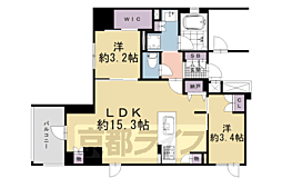 ソルティア京都四条堀川 2LDKの間取図画像