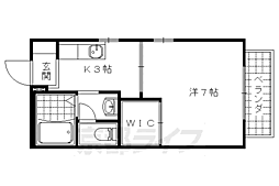 ヴァリュージュ御所ノ内 1Kの間取図画像