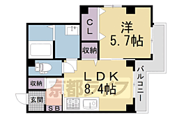 コンフォルタ楠葉 1LDKの間取図画像
