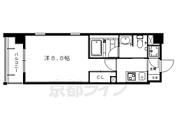 レジディア洛北 1Kの間取図画像