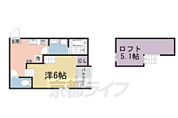 ハーモニーテラス深草東伊達町 1Kの間取図画像