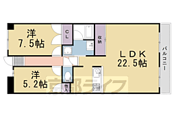 ライオンズマンション長岡天神 2LDKの間取図画像