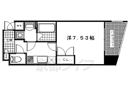HF烏丸鞍馬口レジデンス 1Kの間取図画像