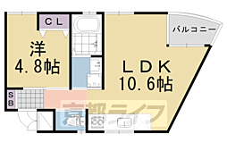チャトラ 1LDKの間取図画像