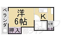 京都四条グランドハイツ 1Kの間取図画像