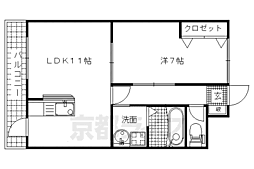 フレーヴァー七瀬川 1LDKの間取図画像