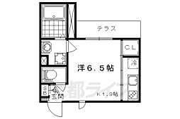 ラ・ヴィルト御所ノ内 1Kの間取図画像