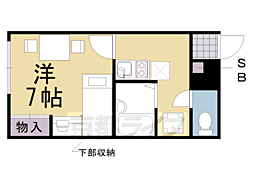 レオパレス利右衛門 1Kの間取図画像