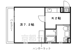 エスパス白梅町 1Kの間取図画像