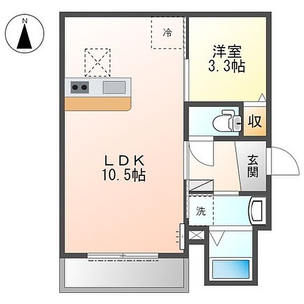 大阪府松原市高見の里3丁目(賃貸マンション1LDK・1階・32.78㎡)の写真 その2