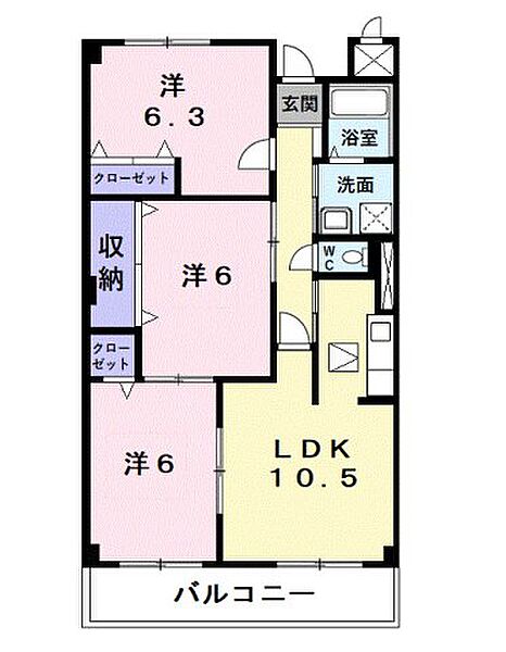 大阪府堺市北区金岡町(賃貸マンション3LDK・1階・65.58㎡)の写真 その2