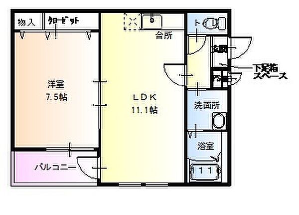 大阪府大阪市平野区喜連東3丁目(賃貸アパート1LDK・3階・41.40㎡)の写真 その2