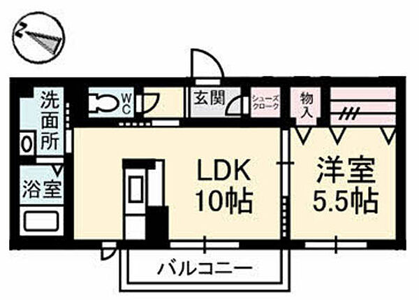 リコシェーナIII ｜広島県広島市東区戸坂山根2丁目(賃貸マンション1LDK・2階・40.64㎡)の写真 その2