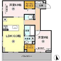 ガットフェリーチェ 302 ｜ 広島県広島市安佐南区中筋3丁目（賃貸アパート2LDK・3階・63.48㎡） その2