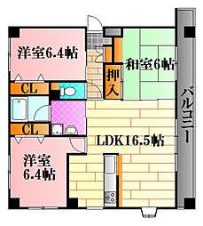 グランドソレイユ 2階3LDKの間取り